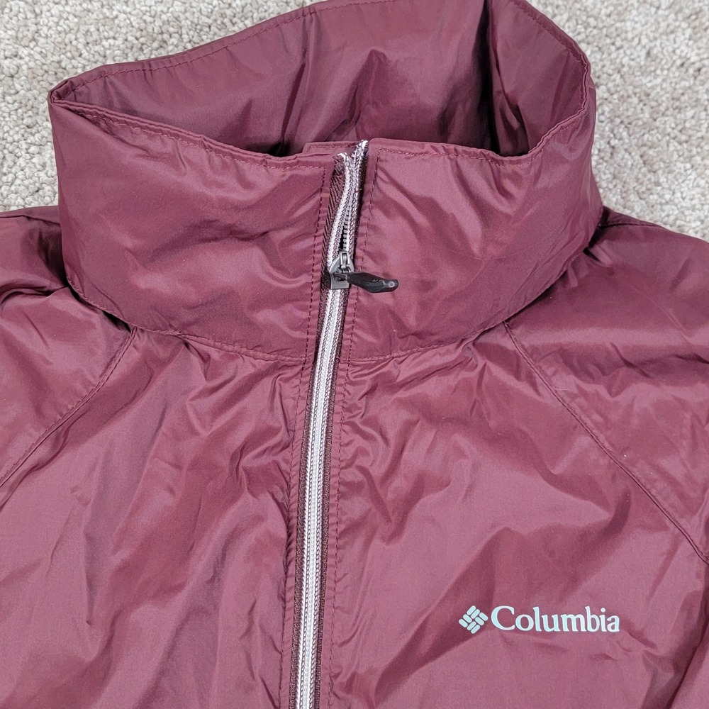Columbia Switchback II Jacket Women Medium Burgundy Wine Full Zip Hooded WL0127